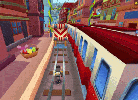 Subway Surfers is a classic endless runner game. You play as Guy, who surfs the subways and tries to escape from the grumpy chaser.